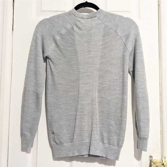 Lululemon Simply Wool Sweater Heathered Starlight Gray Ribbed Crew Neck Pullover - Picture 16 of 16